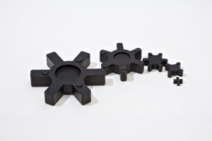 Rubber gears for use in mechanical applications